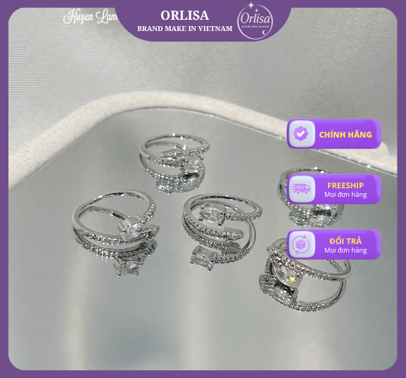 Nhẫn rắn BLV bạc 925 thương hiệu Orlisa